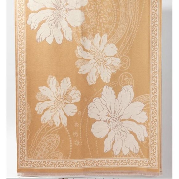 Chico's Large Floral Jacquard OblongLarge Scarf New $49 Romantic - Picture 5 of 9